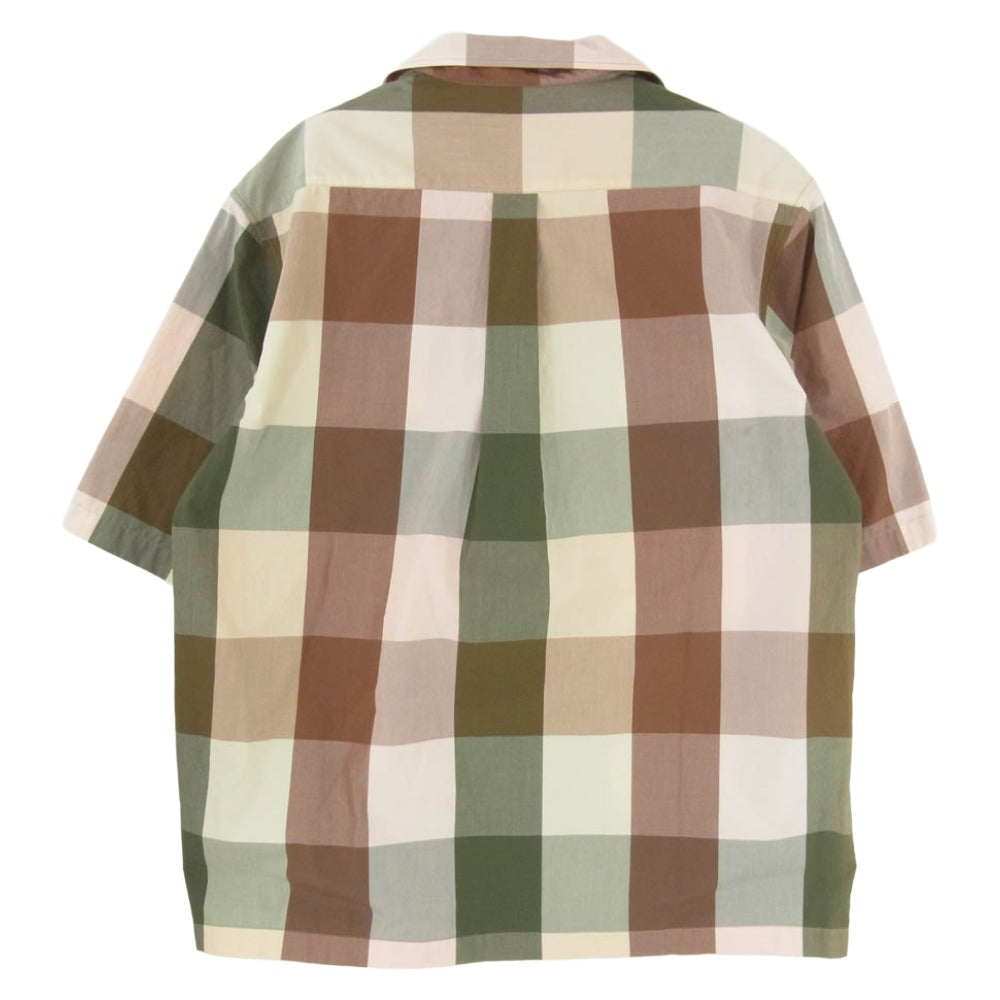 STUDIO NICHOLSON スタジオニコルソン COCKLE MADRAS SHIRTS オープンカラー チェック 半袖 シャツ ブラウン系 M【中古】