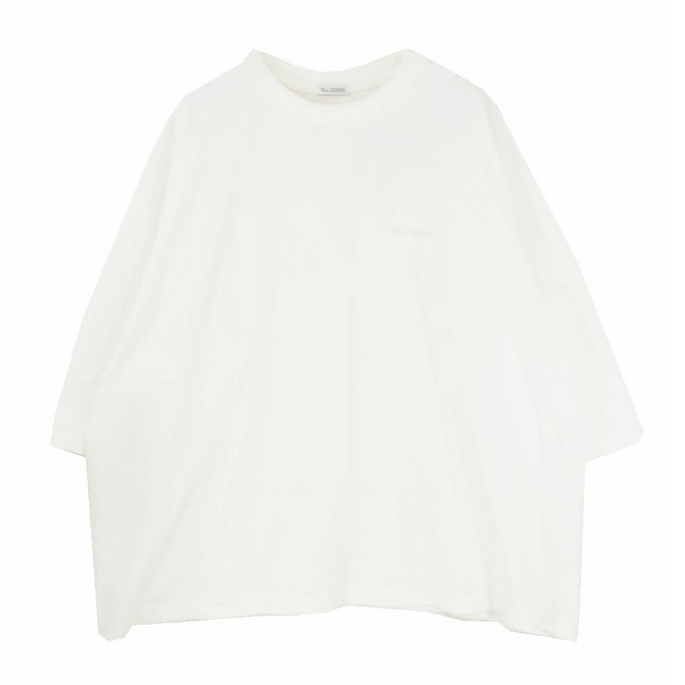 ウィリーチャバリア BUFFALOTEE ワンポイント ロゴ コットン ワイド Tシャツ 半袖 カットソー ホワイト系 L【中古】