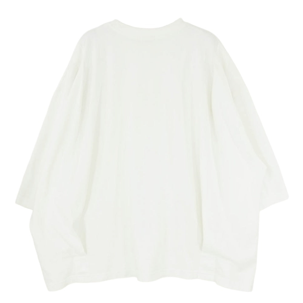 ウィリーチャバリア BUFFALOTEE ワンポイント ロゴ コットン ワイド Tシャツ 半袖 カットソー ホワイト系 L【中古】
