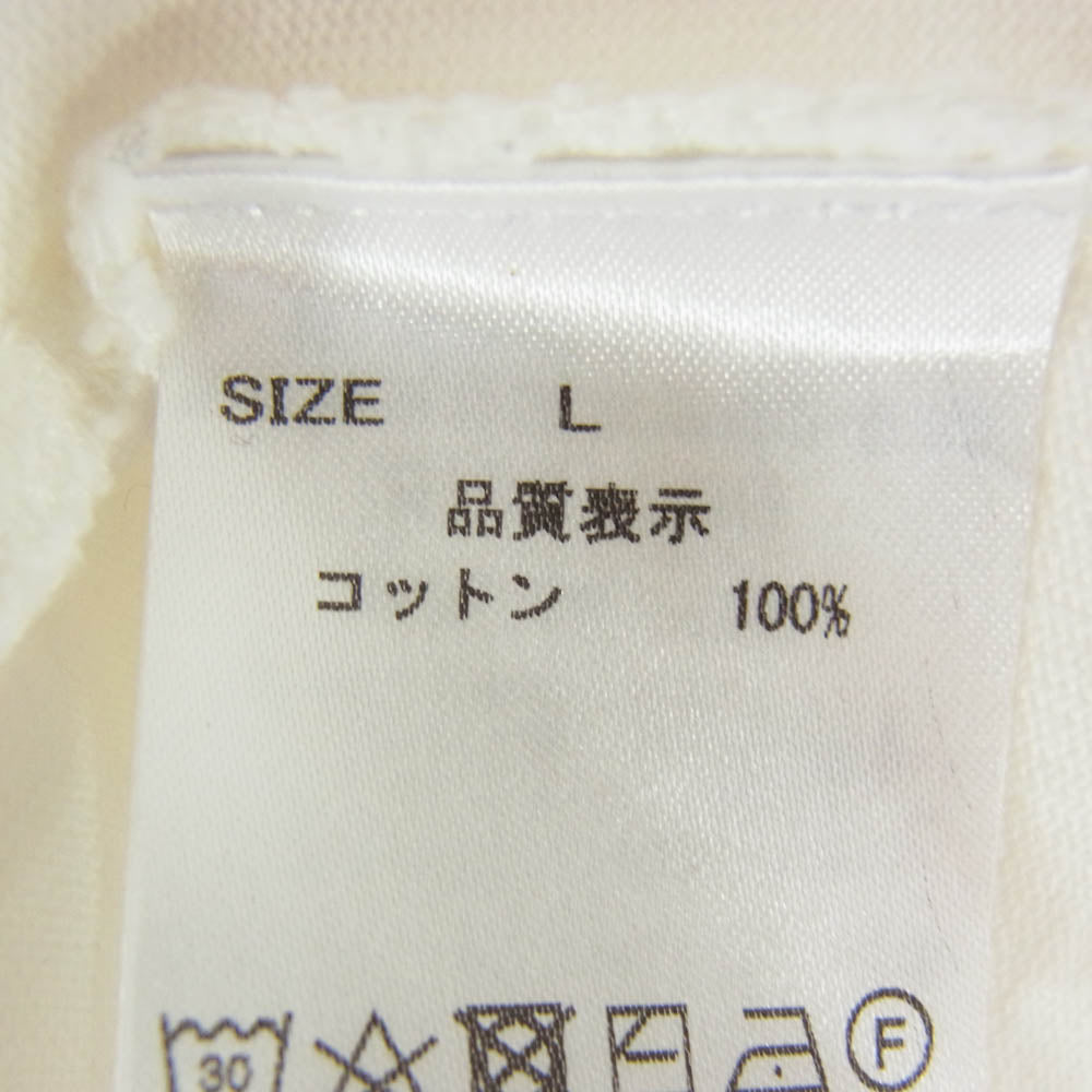 ウィリーチャバリア BUFFALOTEE ワンポイント ロゴ コットン ワイド Tシャツ 半袖 カットソー ホワイト系 L【中古】