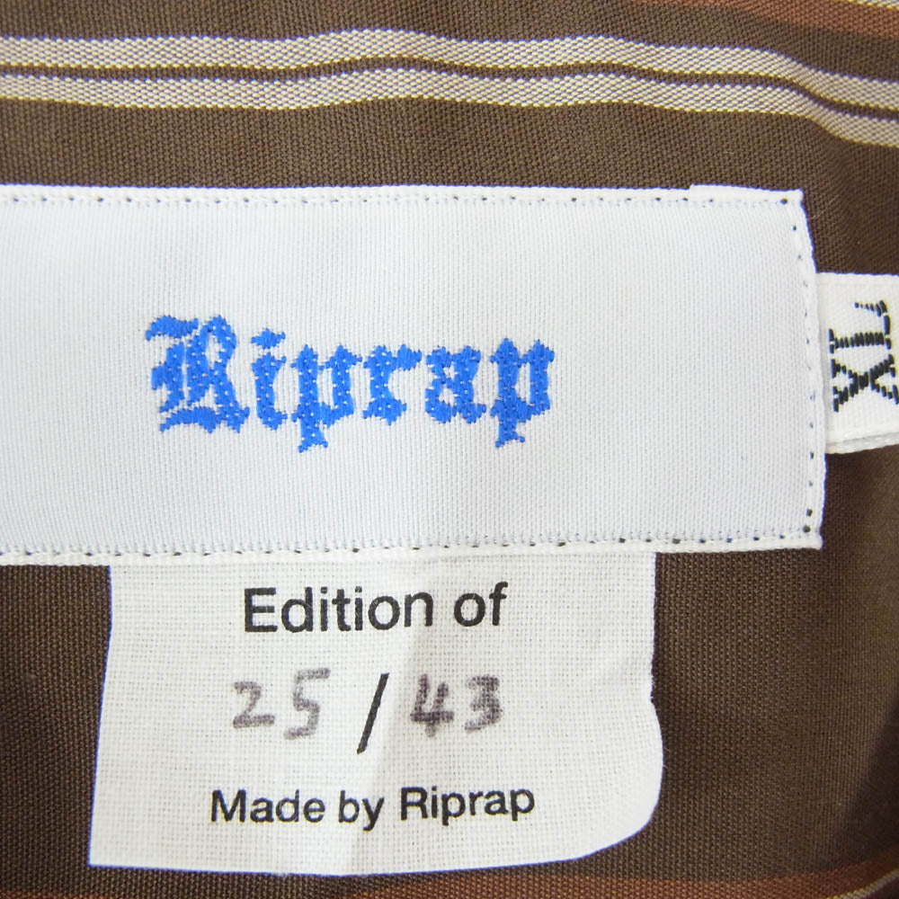リップラップ RRS2105 POLO SHAPED SH S/S ボーダー 半袖 ポロシャツ ブラウン系 XL【極上美品】【中古】