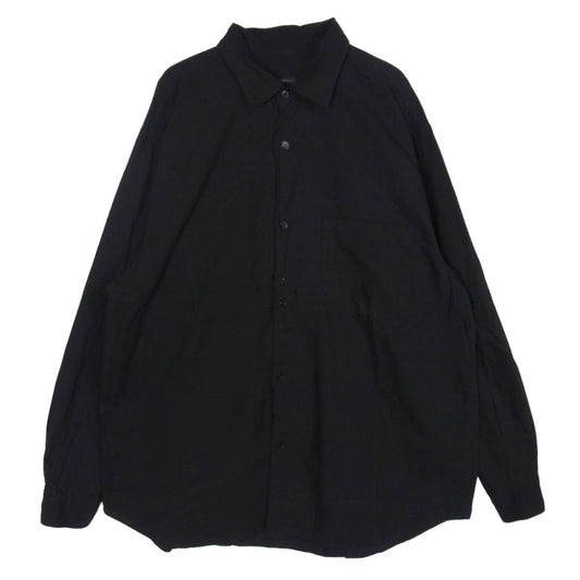 COMOLI コモリ 24AW A03-02006 KHADI カディー コットン Wレイヤー コモリシャツ 長袖シャツ ブラック系 1【中古】