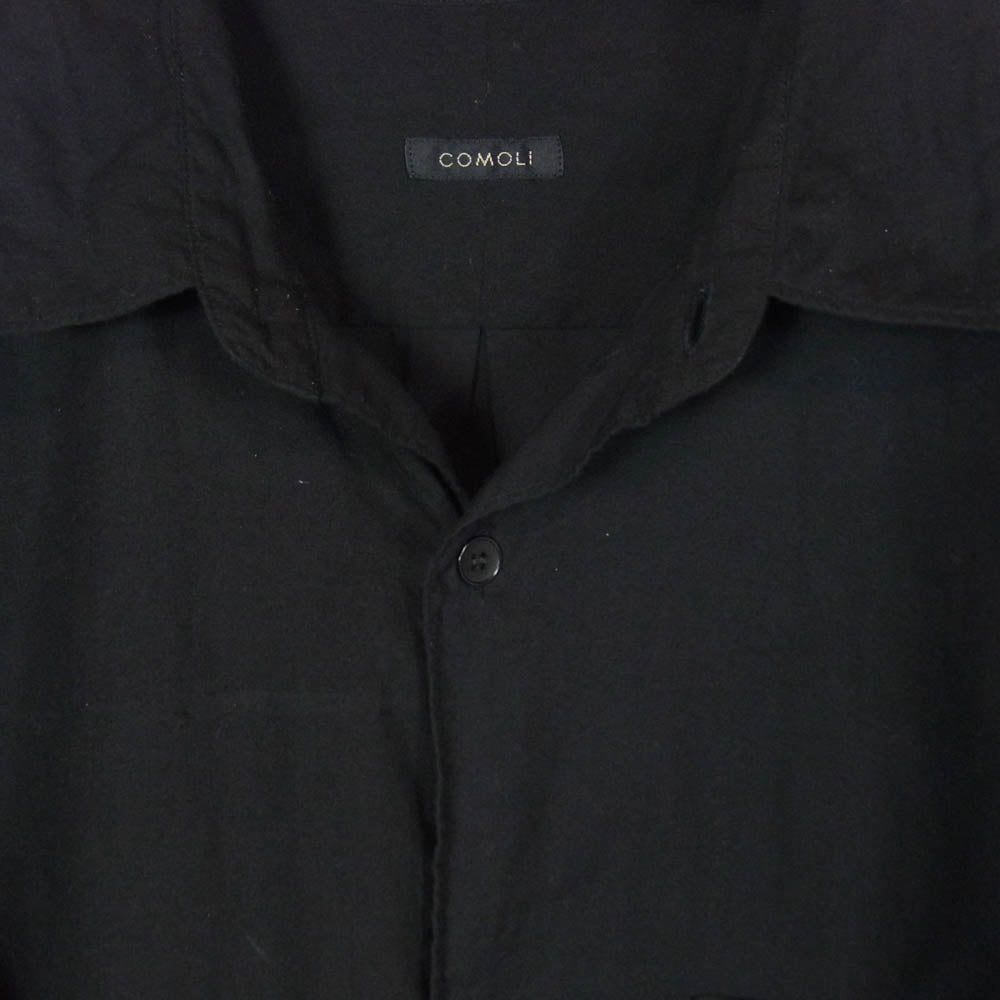 COMOLI コモリ 24AW A03-02006 KHADI カディー コットン Wレイヤー コモリシャツ 長袖シャツ ブラック系 1【中古】