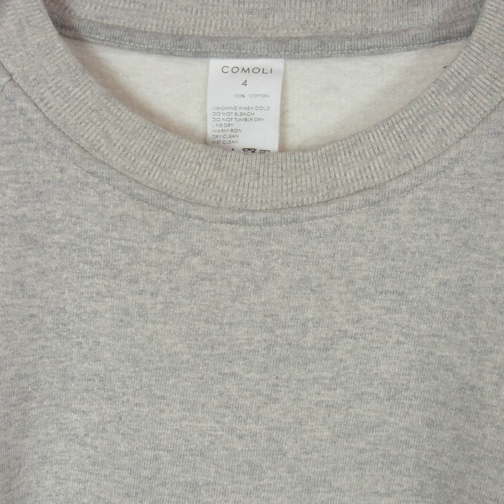 COMOLI コモリ 23AW Y03-05002 コットン吊裏毛クルーネック スウェット トレーナー グレー系 4【中古】