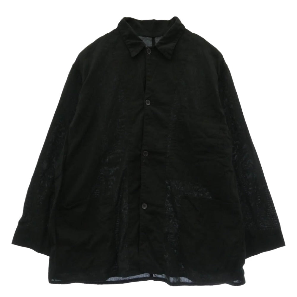 COMOLI コモリ 25SS B01-02013 コットン オックス シャツ ブラック系 4【中古】 COMOLI コモリ 25SS B01-02013 コットン オックス シャツ ブラック系 4