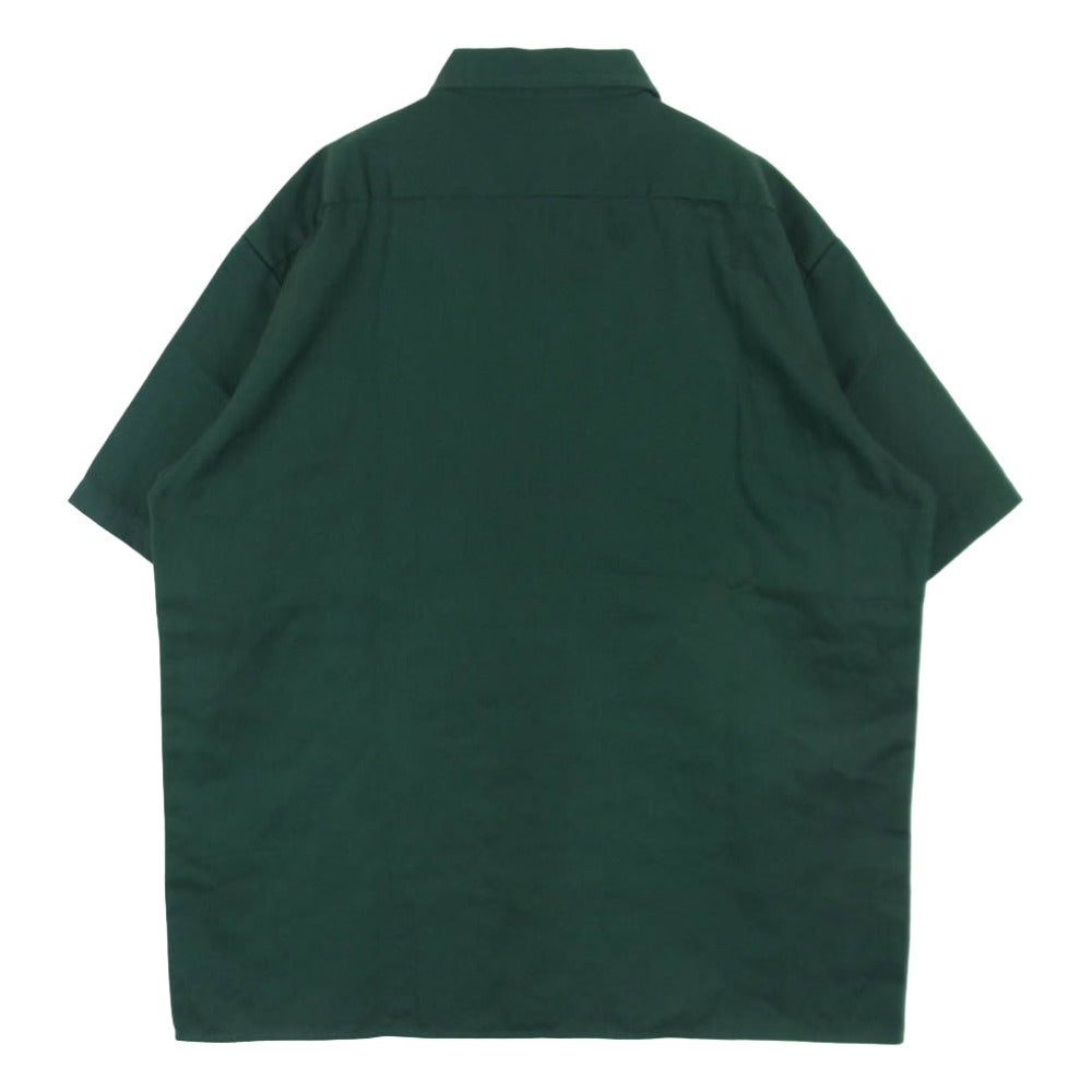 Dickies ディッキーズ 55557 Work Shirt 半袖 ワーク シャツ ミャンマー製 グリーン系 L【中古】