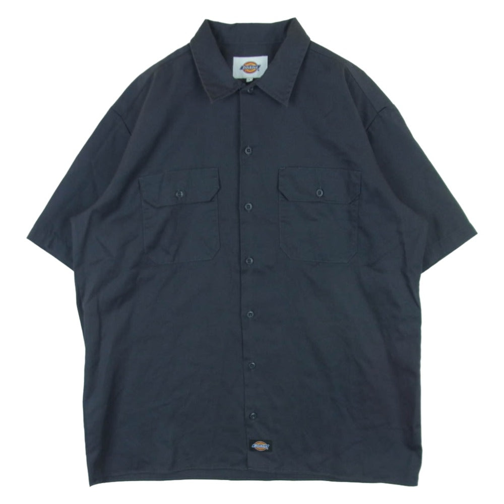 Dickies ディッキーズ 55557 Work Shirt 半袖 ワーク シャツ ミャンマー製 グレー系 L【中古】
