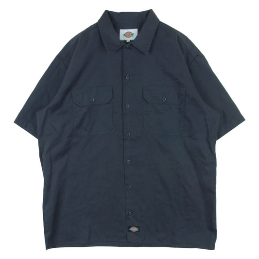 Dickies ディッキーズ 55557 Work Shirt 半袖 ワーク シャツ ミャンマー製 グレー系 L【中古】