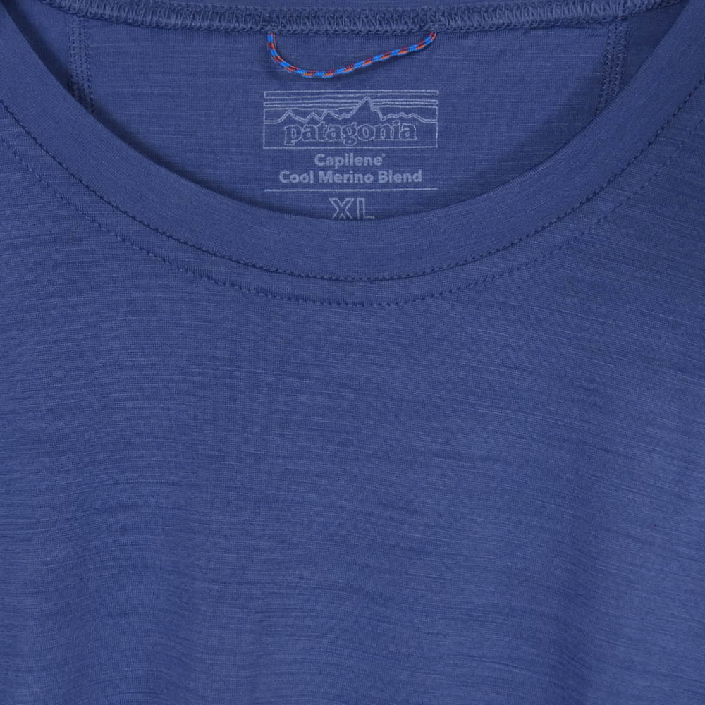 patagonia パタゴニア 25SS 44585 ロングスリーブ キャプリーン クール メリノ ブレンド グラフィック 長袖 Tシャツ ネイビー系 XL【中古】