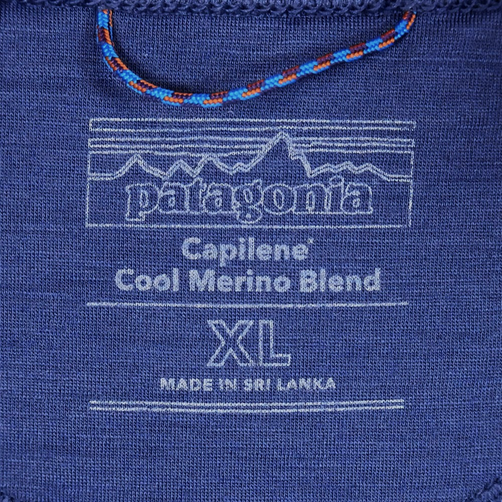 patagonia パタゴニア 25SS 44585 ロングスリーブ キャプリーン クール メリノ ブレンド グラフィック 長袖 Tシャツ ネイビー系 XL【中古】
