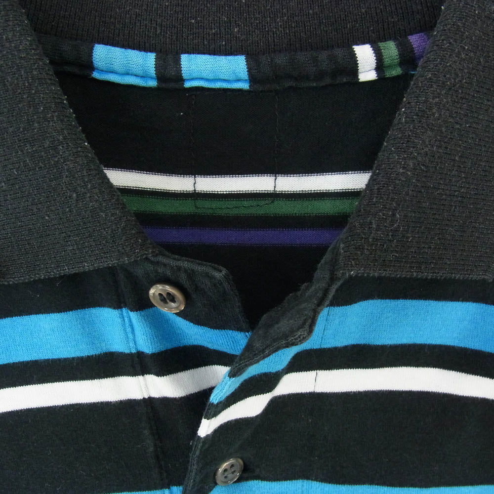 WTAPS ダブルタップス CMDT-05 マルチボーダー 半袖 ポロシャツ ブラック系 サイズ表記無【中古】