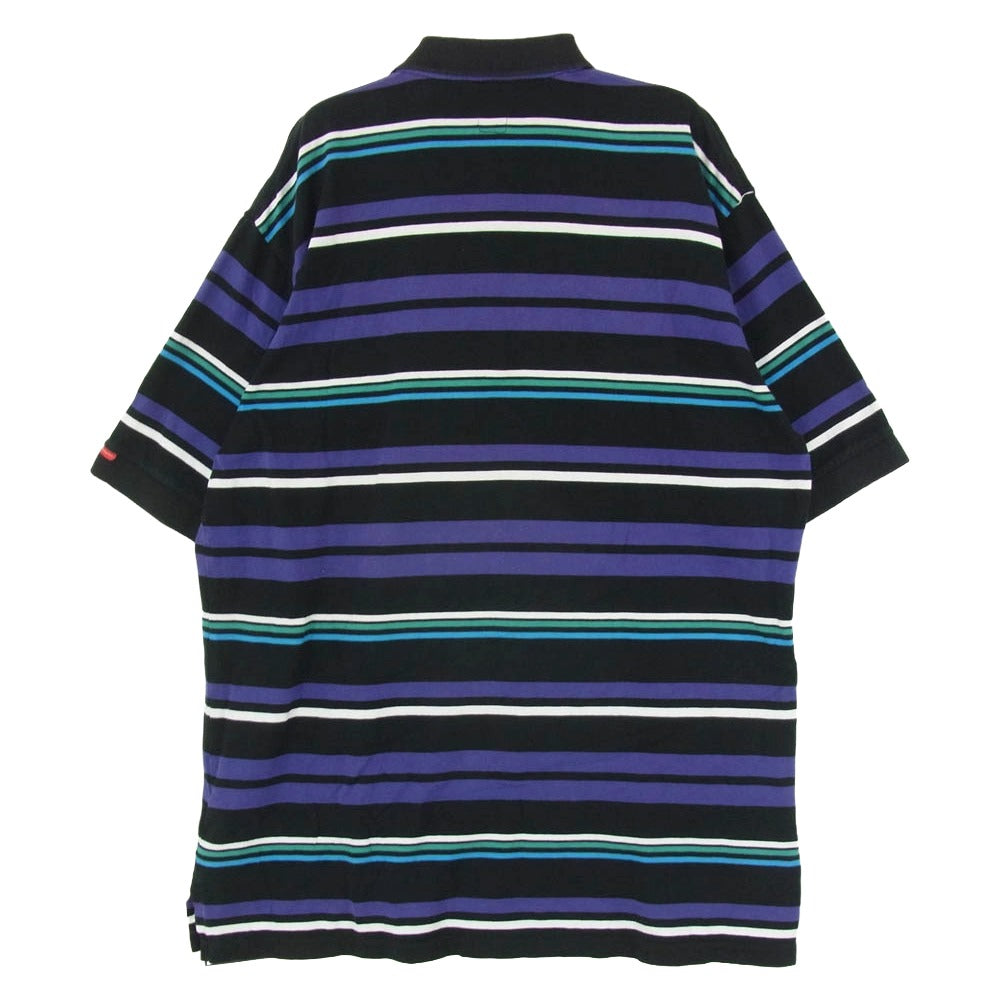 WTAPS ダブルタップス CMDT-05 マルチボーダー 半袖 ポロシャツ ブラック系 サイズ表記無【中古】