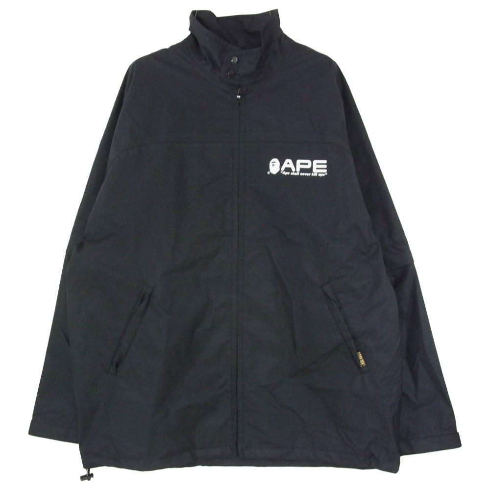 A BATHING APE アベイシングエイプ GORE-TEX 2way RAIN JKT ナイロン スタンドカラー レイン ジャケット ブラック系 L【中古】