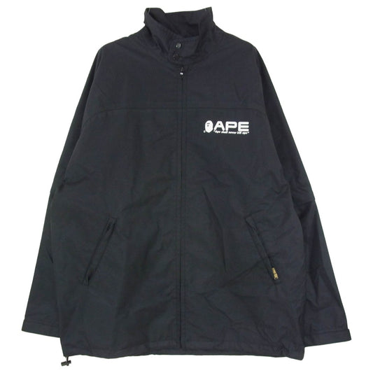 A BATHING APE アベイシングエイプ GORE-TEX 2way RAIN JKT ナイロン スタンドカラー レイン ジャケット ブラック系 L【中古】