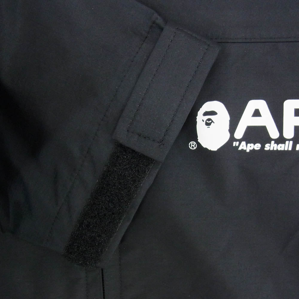 A BATHING APE アベイシングエイプ GORE-TEX 2way RAIN JKT ナイロン スタンドカラー レイン ジャケット ブラック系 L【中古】