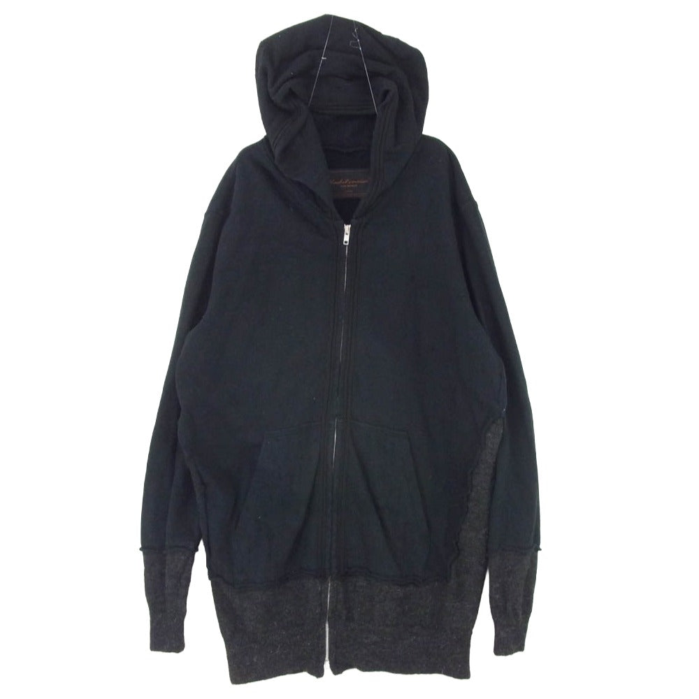 UNDERCOVER アンダーカバー 03AW B269-CS9 PAPER DOLL期 REBUILDING ZIP PARKA ペーパードール期 異素材 ドッキング コンビ フルジップ パーカー フーディー ブラック系 L【中古】