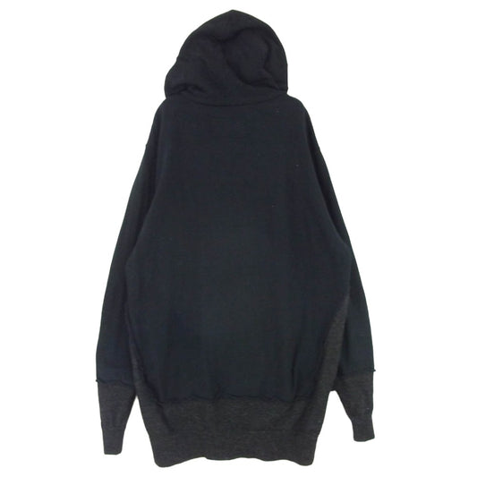 UNDERCOVER アンダーカバー 03AW B269-CS9 PAPER DOLL期 REBUILDING ZIP PARKA ペーパードール期 異素材 ドッキング コンビ フルジップ パーカー フーディー ブラック系 L【中古】