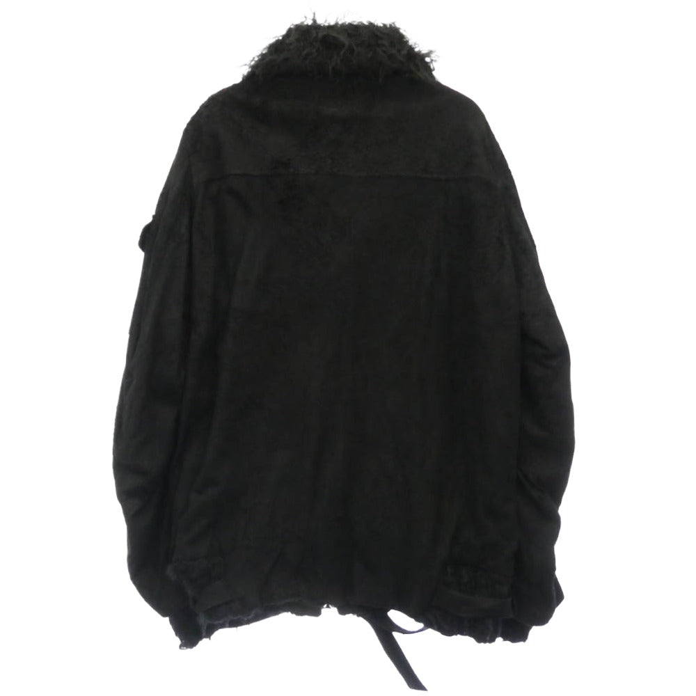 UNDERCOVER アンダーカバー 04AW B278-B19 ButBeautiful期 デストロイ加工 ラムスキン ミリタリー ボア ブルゾン ジャケット ブラック系 L【中古】
