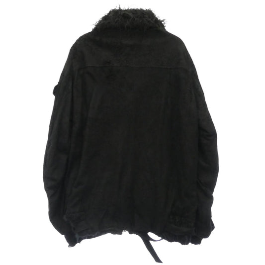 UNDERCOVER アンダーカバー 04AW B278-B19 ButBeautiful期 デストロイ加工 ラムスキン ミリタリー ボア ブルゾン ジャケット ブラック系 L【中古】