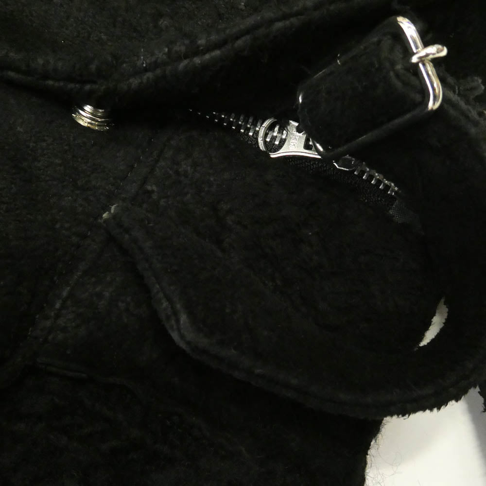 UNDERCOVER アンダーカバー 04AW B278-B19 ButBeautiful期 デストロイ加工 ラムスキン ミリタリー ボア ブルゾン ジャケット ブラック系 L【中古】