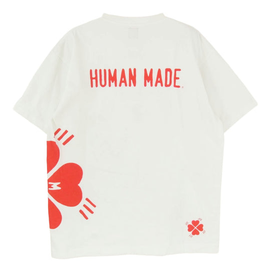 HUMAN MADE ヒューマンメイド 19SS HEART CLOVER T- SHIRT ハート クローバー Tシャツ 半袖カットソー ホワイト系 L【中古】