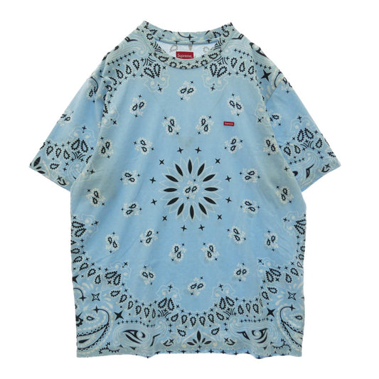 Supreme シュプリーム 21SS Bandana Small Box Tee バンダナ スモール ボックス ロゴ Tシャツ 半袖カットソー ライトブルー系 L【中古】