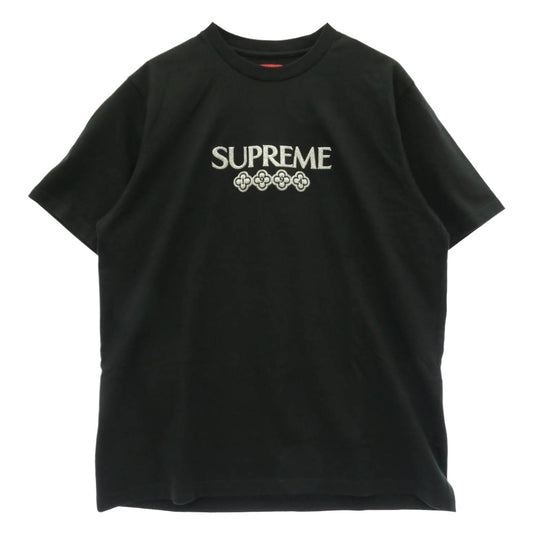 Supreme シュプリーム 21AW Glitter S/S Top グリッター ショートスリーブ トップ Tシャツ 半袖カットソー ブラック系 L【美品】【中古】