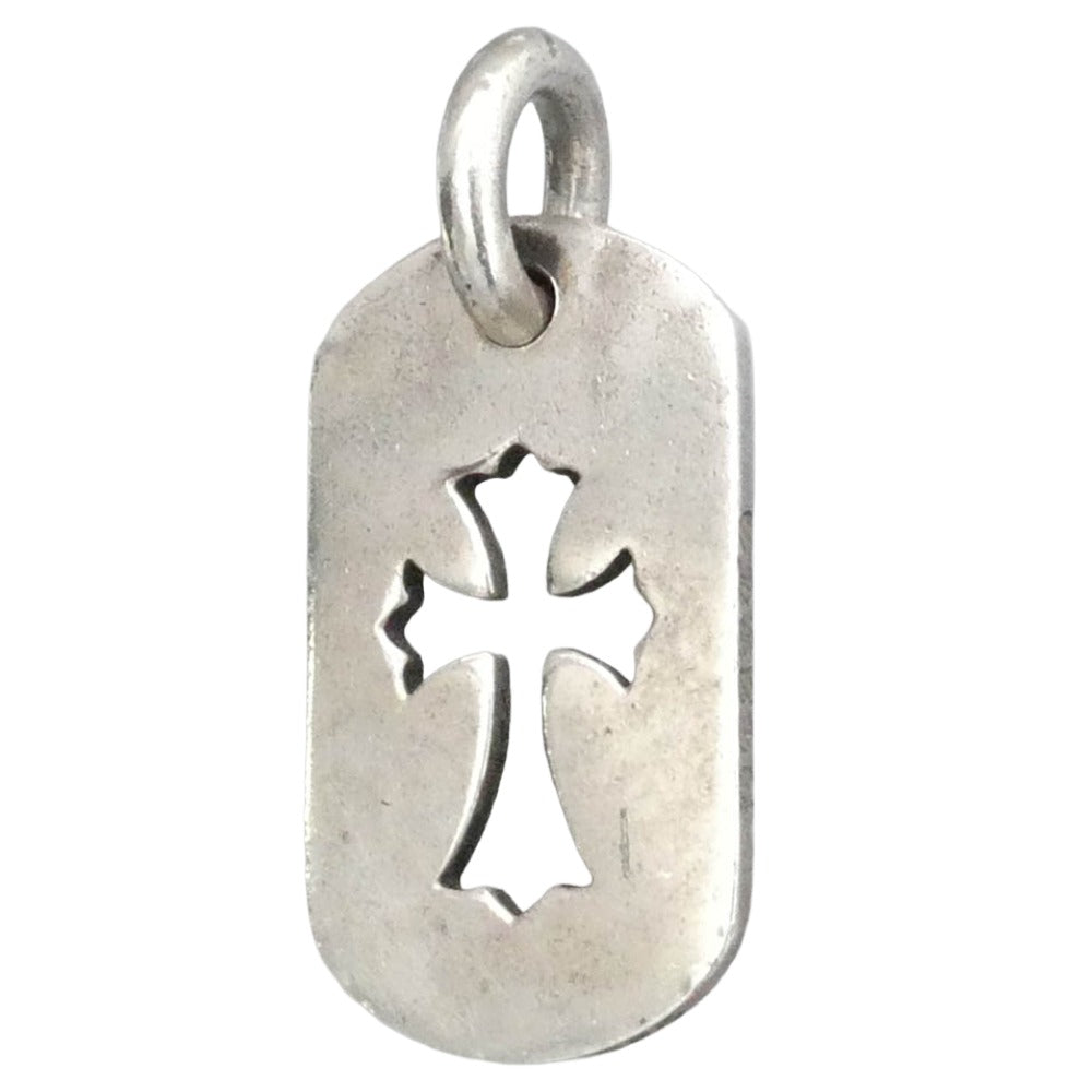 CHROME HEARTS クロムハーツ（原本無） D TAG SML CO CRS カットアウトクロス スモール ドッグタグ ペンダントトップ シルバー系【中古】