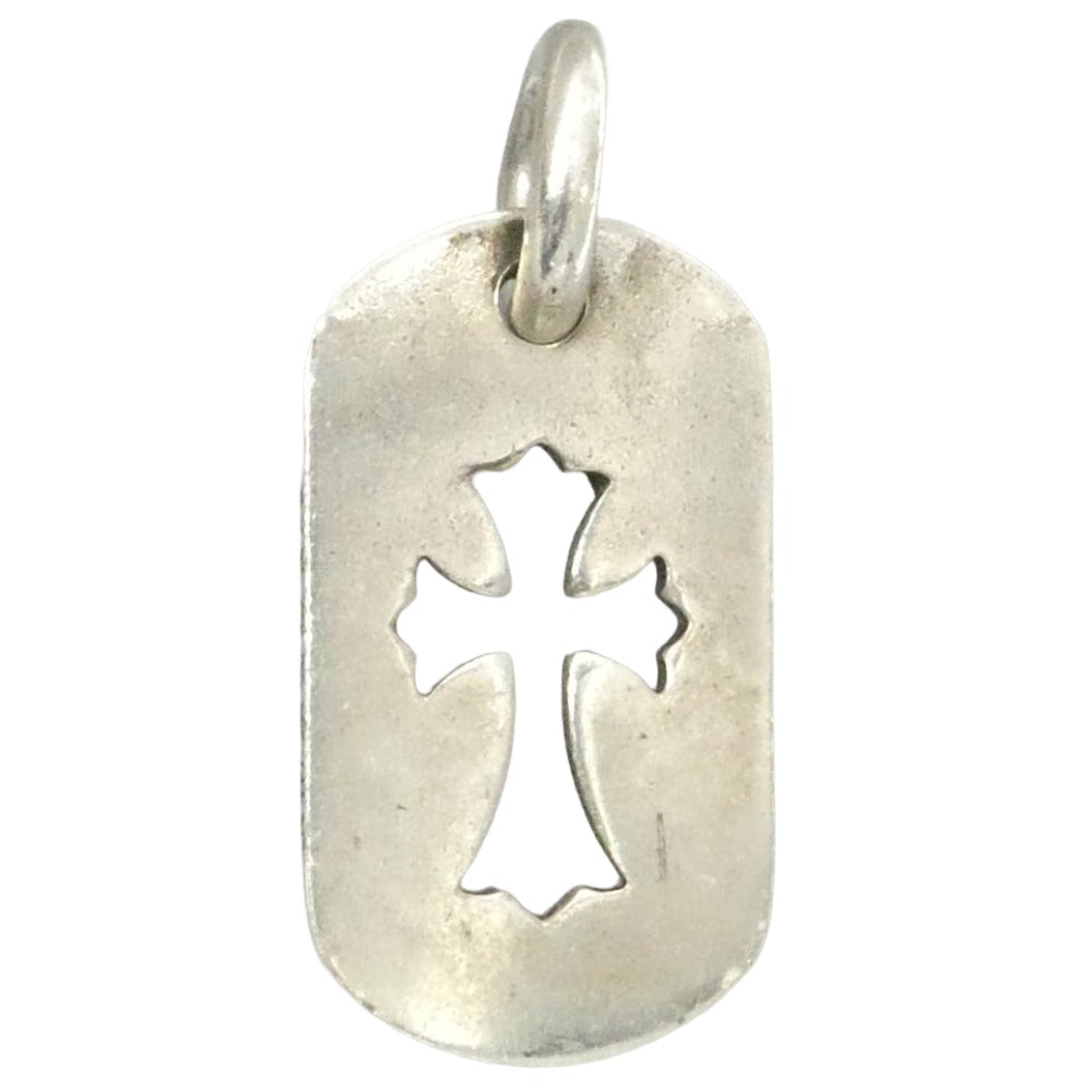 CHROME HEARTS クロムハーツ（原本無） D TAG SML CO CRS カットアウトクロス スモール ドッグタグ ペンダントトップ シルバー系【中古】