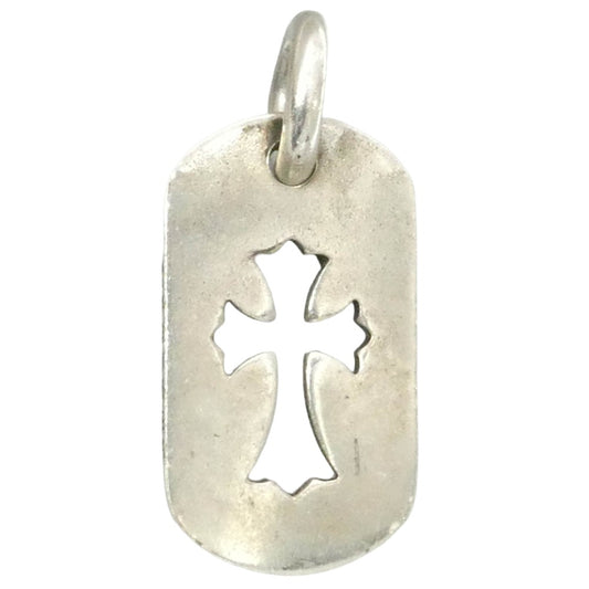 CHROME HEARTS クロムハーツ（原本無） D TAG SML CO CRS カットアウトクロス スモール ドッグタグ ペンダントトップ シルバー系【中古】