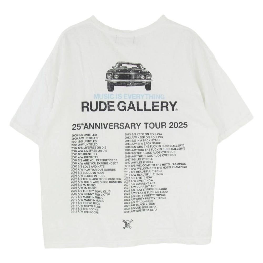 RUDE GALLERY ルードギャラリー 25AW MRR TOUR TEE マキシマム ロックンロール ツアー プリント 半袖 Tシャツ ホワイト系 3【中古】