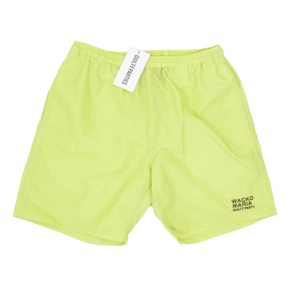 WACKO MARIA ワコマリア 26SS 26SS-WMP-PT17 BOARD SHORTS ロゴ刺繍 ボード ショーツ ショート ハーフ パンツ イエロー系 L【美品】【中古】