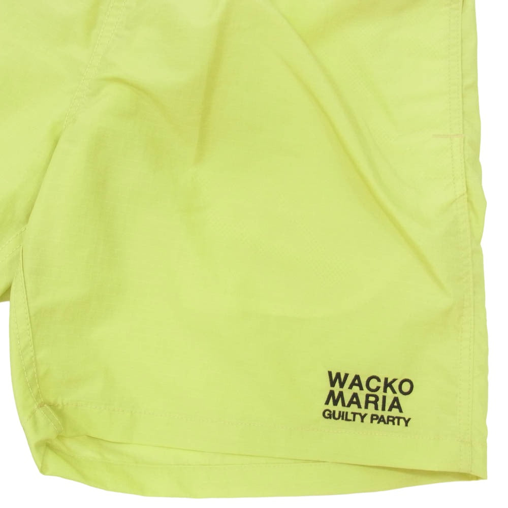 WACKO MARIA ワコマリア 26SS 26SS-WMP-PT17 BOARD SHORTS ロゴ刺繍 ボード ショーツ ショート ハーフ パンツ イエロー系 L【美品】【中古】