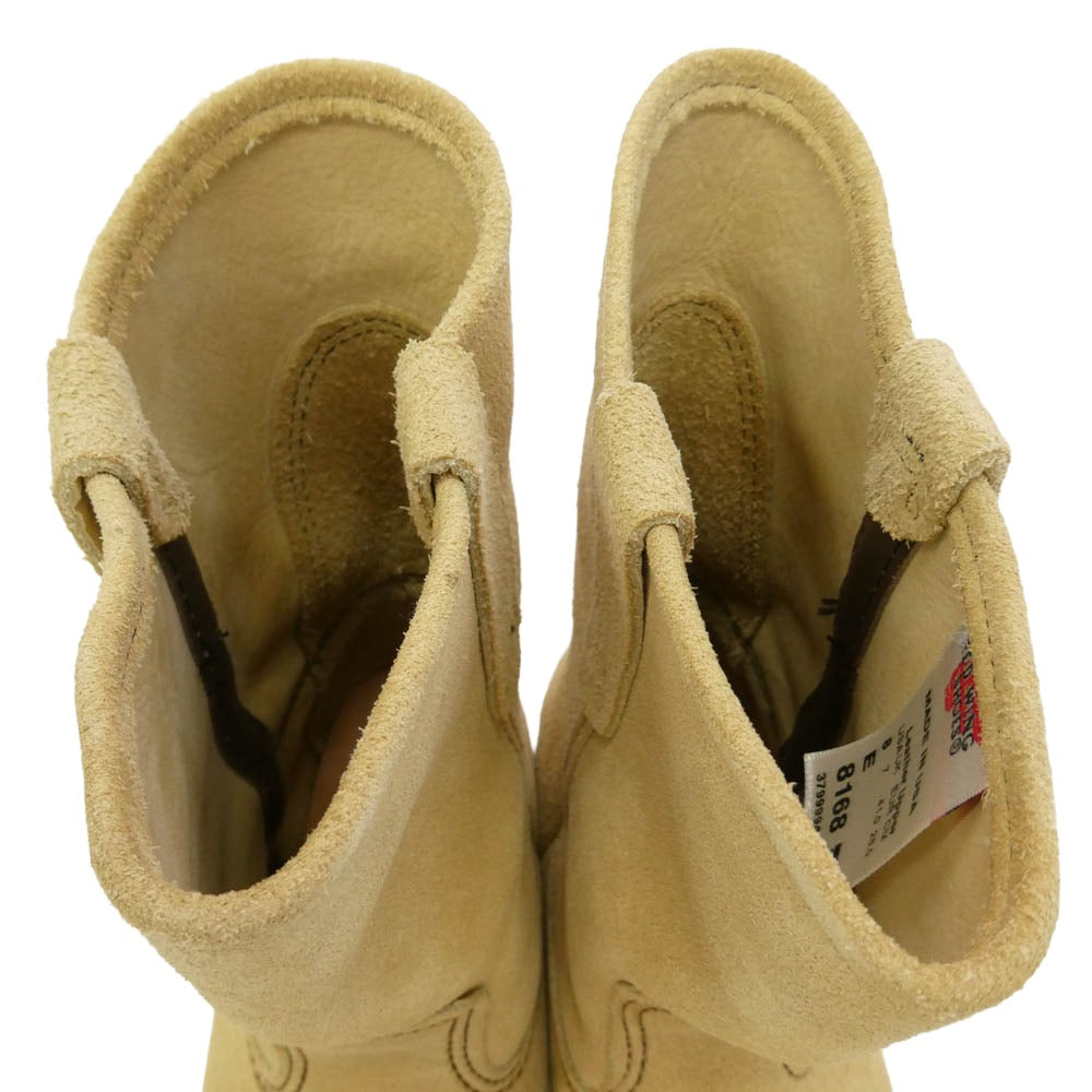 RED WING レッドウィング 8168 9 inch Pecos 9インチ ペコス ブーツ ベージュ系 US8E【美品】【中古】