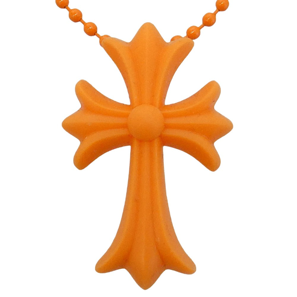 CHROME HEARTS クロムハーツ（原本無） RUBBER CH CRS SML スモール CH クロス シリコン ラバー ネックレス オレンジ系【中古】