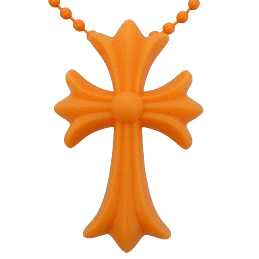 CHROME HEARTS クロムハーツ（原本無） RUBBER CH CRS SML スモール CH クロス シリコン ラバー ネックレス オレンジ系【中古】