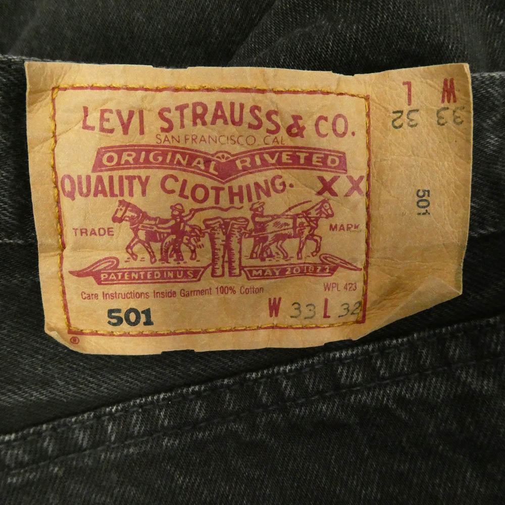 Levi's リーバイス 501-0185 ユーロリーバイス 90s 96年 ポーランド製 501 ブラックデニム パンツ インディゴブルー系 W33/L32【中古】
