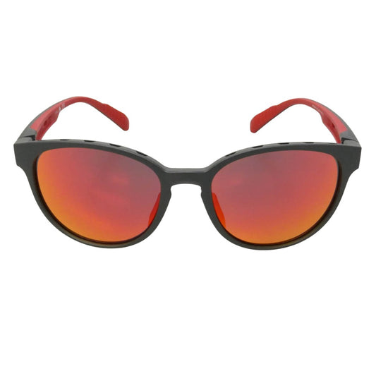 adidas アディダス SP0036-F 02L スポーツサングラス ミラーレンズ アイウェア ブラック系 レッド系 54□18 140【極上美品】【中古】