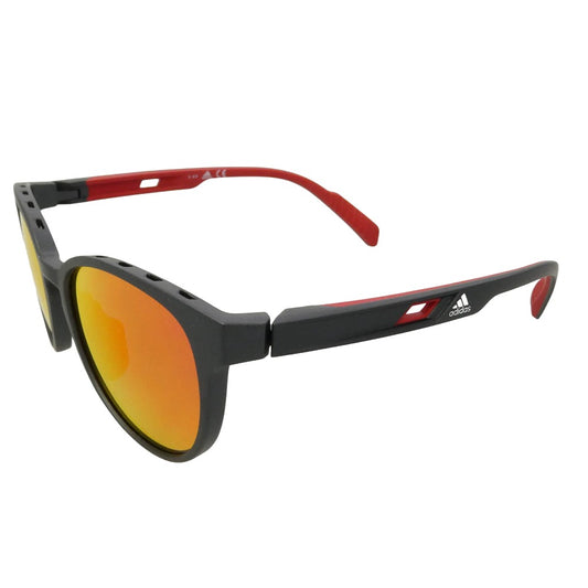 adidas アディダス SP0036-F 02L スポーツサングラス ミラーレンズ アイウェア ブラック系 レッド系 54□18 140【極上美品】【中古】