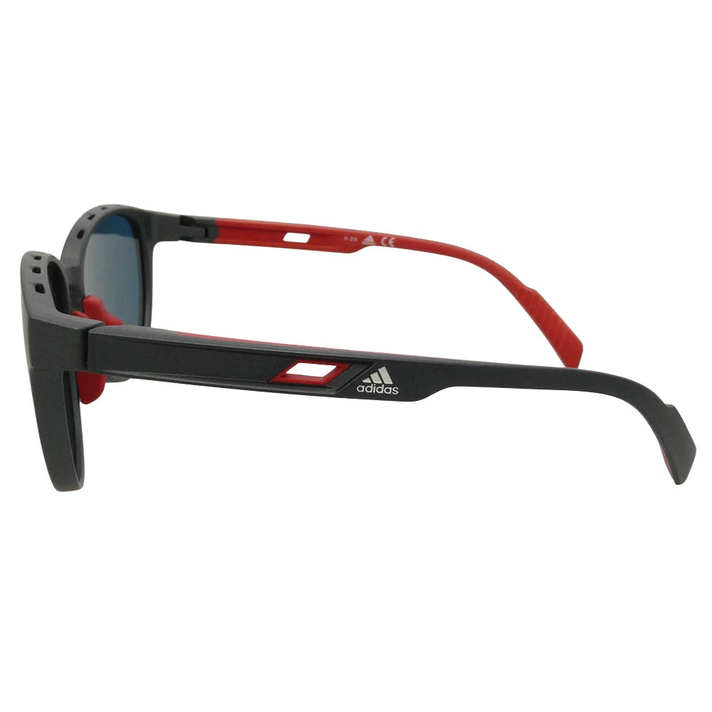 adidas アディダス SP0036-F 02L スポーツサングラス ミラーレンズ アイウェア ブラック系 レッド系 54□18 140【極上美品】【中古】