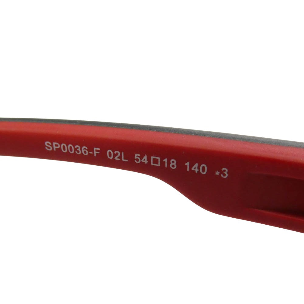adidas アディダス SP0036-F 02L スポーツサングラス ミラーレンズ アイウェア ブラック系 レッド系 54□18 140【極上美品】【中古】