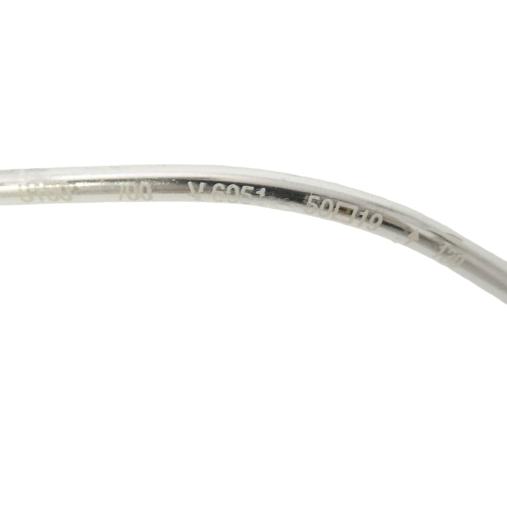 SWAROVSKI スワロフスキー S100 V6051 Crystal Eyewear クリスタル ハーフリム 眼鏡 アイウェア シルバー系 パープル系 50□19 130【中古】