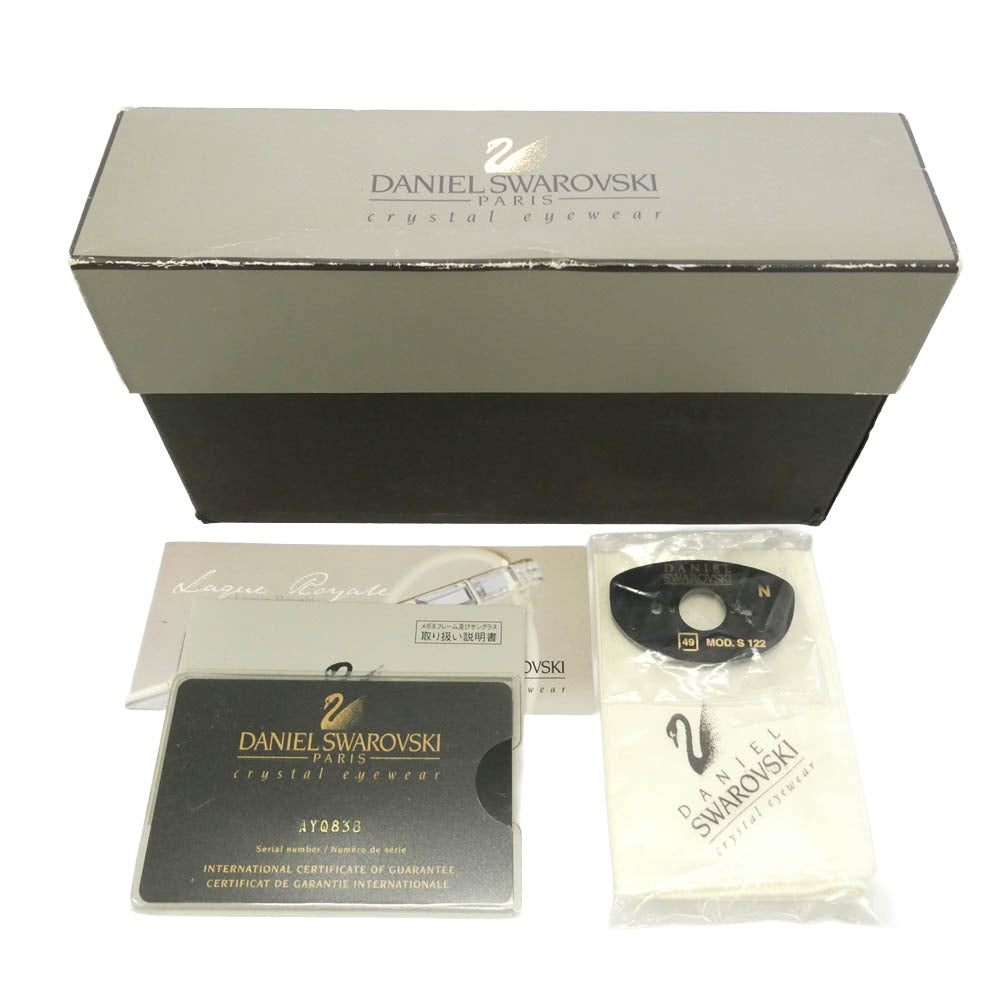 SWAROVSKI スワロフスキー S100 V6051 Crystal Eyewear クリスタル ハーフリム 眼鏡 アイウェア シルバー系 パープル系 50□19 130【中古】