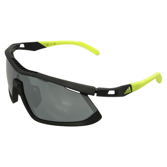 adidas アディダス SP0055-F 20C スポーツサングラス UVカット アジアンフィット 眼鏡 アイウェア ブラック系 イエロー系 145 140【新古品】【未使用】【中古】