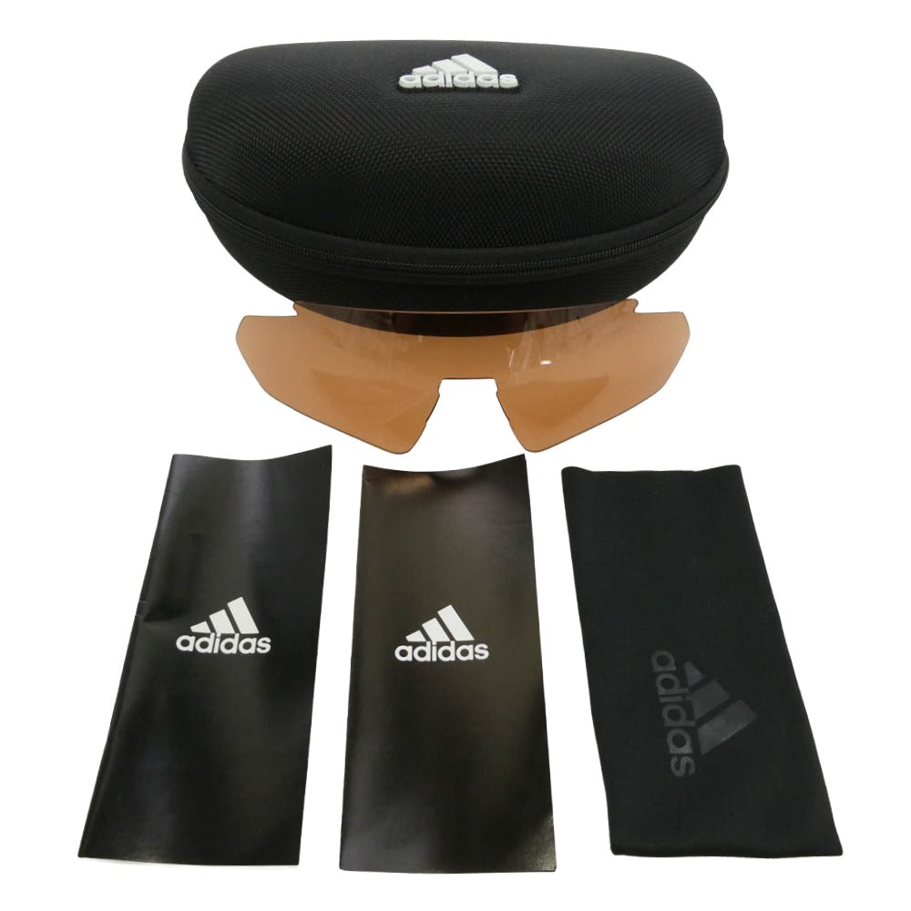 adidas アディダス SP0027 01A スポーツサングラス シングルレンズ 眼鏡 アイウェア ブラック系 オレンジ系 146 140 * 3 R1【新古品】【未使用】【中古】