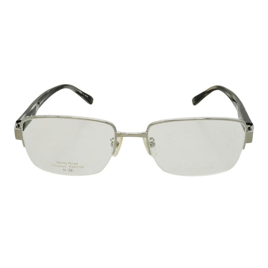エス・テー・デュポン DP-3151 Spring Hinge Titanium K24TGP 54□18-142 チタン ハーフリム 眼鏡 アイウェア ブラック系 54□18-142【美品】【中古】