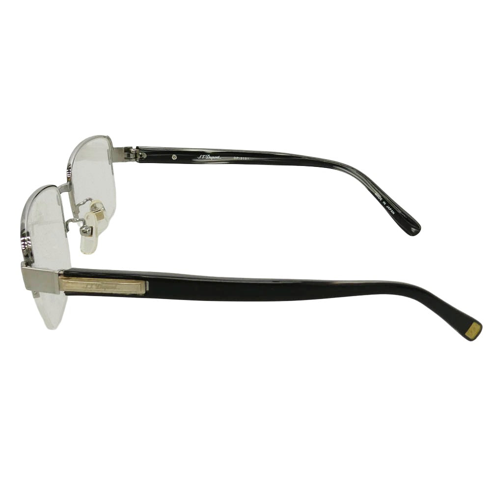エス・テー・デュポン DP-3151 Spring Hinge Titanium K24TGP 54□18-142 チタン ハーフリム 眼鏡 アイウェア ブラック系 54□18-142【美品】【中古】