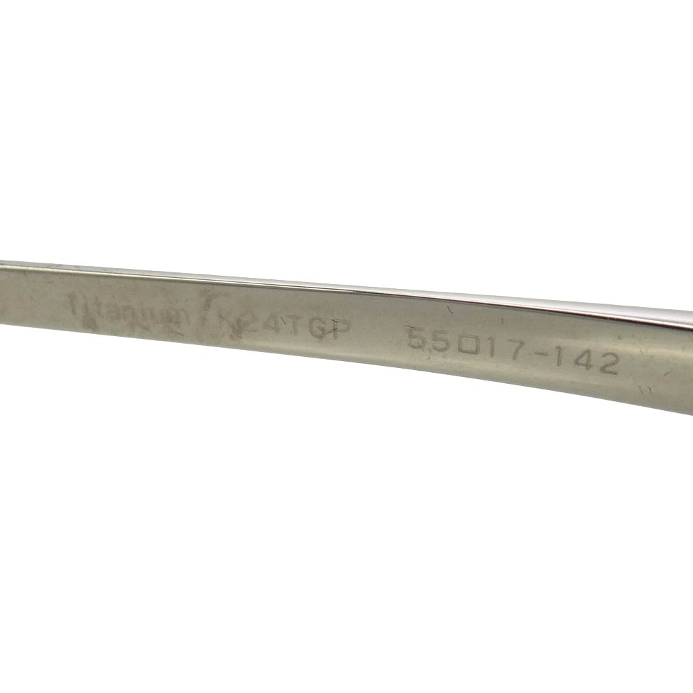 エス・テー・デュポン DP-3181 Spring Hinge Titanium K24TGP チタン フルリム 眼鏡 アイウェア シルバー系 ブラック系 55□17-142【美品】【中古】