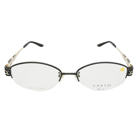 マダムグレ MG-2056 1/12 12KGF T-β チタン 12金張り ハーフリム 52□17-136 眼鏡 アイウェア ブラック系 52□17-136【中古】