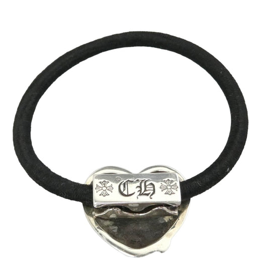 CHROME HEARTS クロムハーツ（原本無） HAIRBAND ハート コンチョ ヘアゴム ブラック系 シルバー系【中古】
